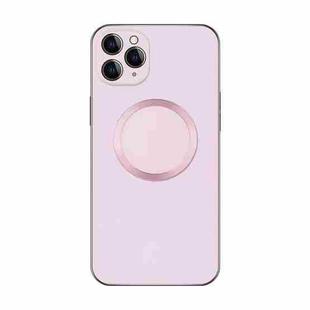 For iPhone 12 Pro Max Electroplating AG Frosted Magsafe Phone Case(Pink)