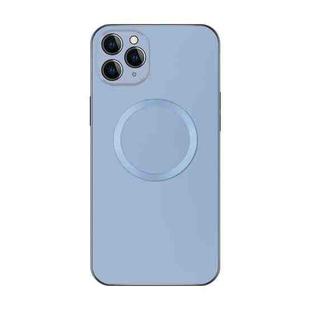 For iPhone 12 Pro Max Electroplating AG Frosted Magsafe Phone Case(Sierra Blue)