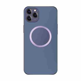 For iPhone 11 Pro Electroplating AG Frosted Magsafe Phone Case(Dark Purple)