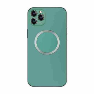 For iPhone 11 Pro Max Electroplating AG Frosted Magsafe Phone Case(Green)