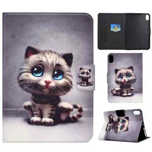 For iPad 10th Gen 10.9 2022 Electric Pressed Colored Drawing Smart Leather Tablet Case(Cat)