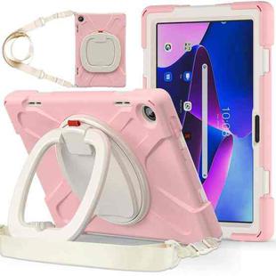For Lenovo Tab M10 10.1 3rd Gen Silicone + PC Protective Tablet Case(Cherry Blossom Pink)