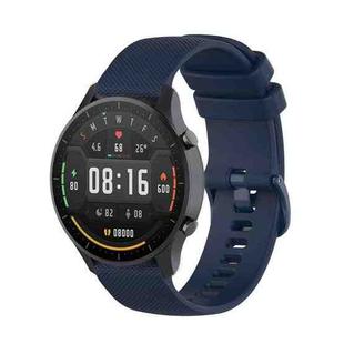 For Xiaomi Watch Color 22mm Small Plaid Texture Silicone Wrist Strap Watchband(Navy Blue)
