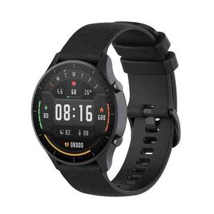 For Xiaomi Watch Color 22mm Small Plaid Texture Silicone Wrist Strap Watchband(Black)