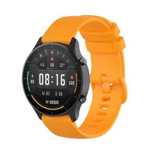 For Xiaomi Watch Color 22mm Small Plaid Texture Silicone Wrist Strap Watchband(Amber Yellow)
