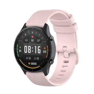 For Xiaomi Watch Color 22mm Small Plaid Texture Silicone Wrist Strap Watchband(Rose Pink)