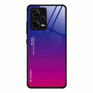 For Xiaomi Redmi Note 12 Pro 5G China Gradient Color Glass Phone Case(Purple Red)