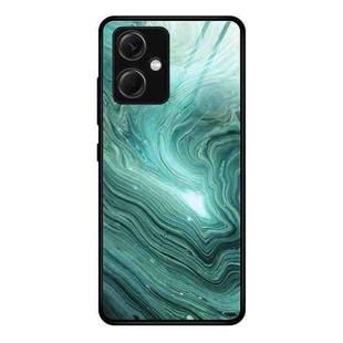 For Xiaomi Redmi Note 12 China Marble Pattern Glass Phone Case(Water Waves)