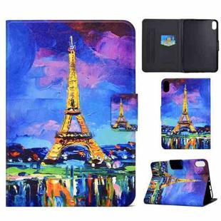For iPad 10th Gen 10.9 2022 Electric Pressed Colored Drawing Smart Leather Tablet Case(Eiffel Tower)