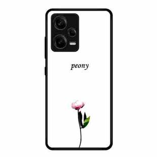 For Xiaomi Redmi Note 12 Pro 5G China Colorful Painted Glass Phone Case(Peony)