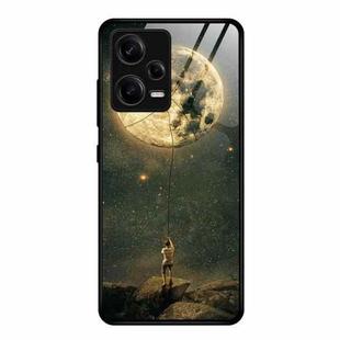 For Xiaomi Redmi Note 12 Pro 5G China Colorful Painted Glass Phone Case(Moon)