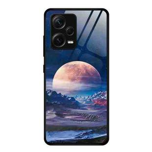 For Xiaomi Redmi Note 12 Pro+ China Colorful Painted Glass Phone Case(Moon Hill)