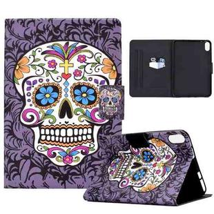 For iPad 10th Gen 10.9 2022 Electric Pressed Colored Drawing Smart Leather Tablet Case(Skull)
