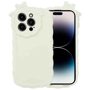 For iPhone 13 Pro Bowknot Liquid Silicone Phone Case(White)