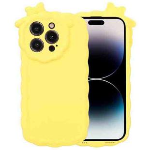 For iPhone 13 Pro Max Bowknot Liquid Silicone Phone Case(Yellow)
