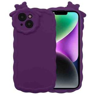 For iPhone 12 Bowknot Liquid Silicone Phone Case(Purple)