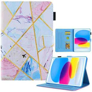 For iPad 10th Gen 10.9 2022 Colored Drawing Leather Smart Tablet Case(Geometric Marble)