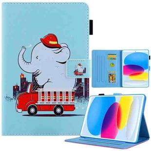 For iPad 10th Gen 10.9 2022 Colored Drawing Leather Smart Tablet Case(Fire Elephant)