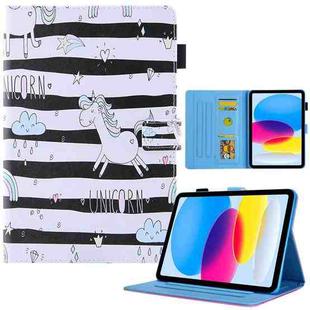 For iPad 10th Gen 10.9 2022 Colored Drawing Leather Smart Tablet Case(Unicorn)