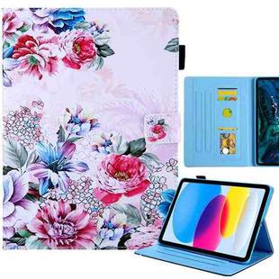 For iPad 10th Gen 10.9 2022 Colored Drawing Leather Smart Tablet Case(Rose)
