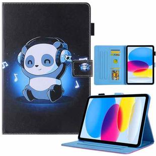 For iPad 10th Gen 10.9 2022 Colored Drawing Leather Smart Tablet Case(Music Panda)