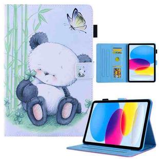 For iPad 10th Gen 10.9 2022 Colored Drawing Leather Smart Tablet Case(Panda)
