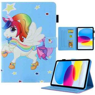 For iPad 10th Gen 10.9 2022 Colored Drawing Leather Smart Tablet Case(Star Unicorn)