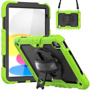 For iPad 10th Gen 10.9 2022 Silicone + PC Full Body Protection Tablet Case(Black + Yellow Green)