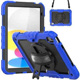 For iPad 10th Gen 10.9 2022 Silicone + PC Full Body Protection Tablet Case(Black + Dark Blue)