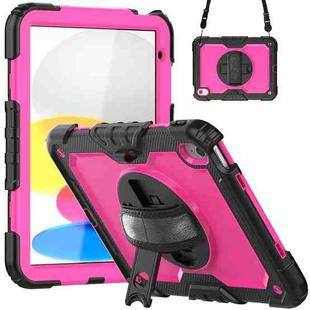 For iPad 10th Gen 10.9 2022 Silicone + PC Full Body Protection Tablet Case(Rose Red + Black)