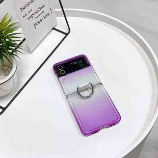 For Samsung Galaxy Z Flip3 5G Gradient Color Ring Holder Fold Phone Case(Gradient Purple)