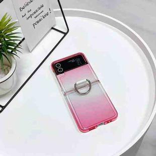 For Samsung Galaxy Z Flip3 5G Gradient Color Ring Holder Fold Phone Case(Gradient Pink)