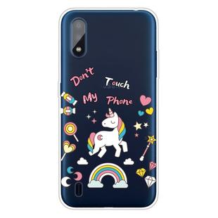 For Galaxy A01 Shockproof Painted Transparent TPU Protective Case(Unicorn)