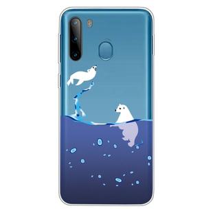 For Galaxy A21 Shockproof Painted Transparent TPU Protective Case(Seal)