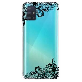 For Galaxy A31 Shockproof Painted Transparent TPU Protective Case(Lace Flower)