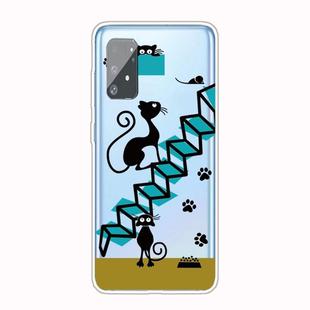 For Galaxy A91 / S10 Lite 2020 Shockproof Painted Transparent TPU Protective Case(Cat)
