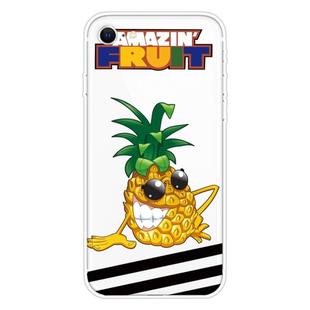 For iPhone SE 2022 / SE 2020 Shockproof Painted Transparent TPU Protective Case(Pineapple)