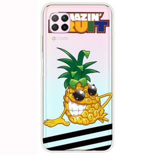 For Huawei P40 Lite Shockproof Painted Transparent TPU Protective Case(Pineapple)