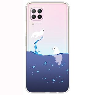 For Huawei P40 Lite Shockproof Painted Transparent TPU Protective Case(Seal)
