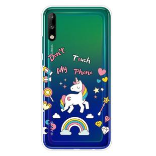 For Huawei P40 Lite E Shockproof Painted Transparent TPU Protective Case(Unicorn)