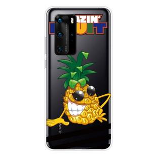 For Huawei P40 Pro Shockproof Painted Transparent TPU Protective Case(Pineapple)