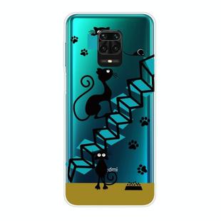 For Xiaomi Redmi Note 9S Shockproof Painted Transparent TPU Protective Case(Cat)