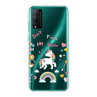 For Huawei Honor Play 4T Pro Shockproof Painted Transparent TPU Protective Case(Unicorn)
