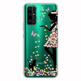 For Huawei Honor 30 Pro Shockproof Painted Transparent TPU Protective Case(Girl)