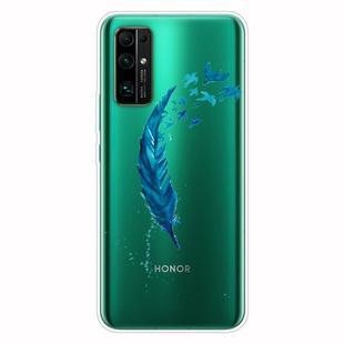 For Huawei Honor 30 Pro Shockproof Painted Transparent TPU Protective Case(Feather)