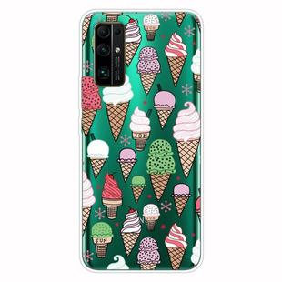 For Huawei Honor 30 Pro Shockproof Painted Transparent TPU Protective Case(Ice Cream)