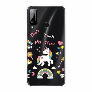 For Huawei Honor Play 4T Shockproof Painted Transparent TPU Protective Case(Unicorn)