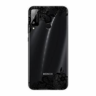 For Huawei Honor Play 4T Shockproof Painted Transparent TPU Protective Case(Lace Flower)