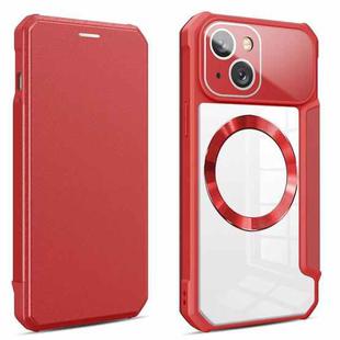 For iPhone 12 CD Texture Magsafe Flip Leather Phone Case(Red)