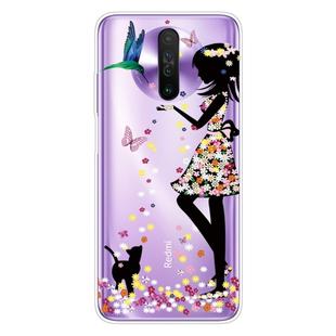 For Xiaomi Redmi K30 Shockproof Painted Transparent TPU Protective Case(Girl)